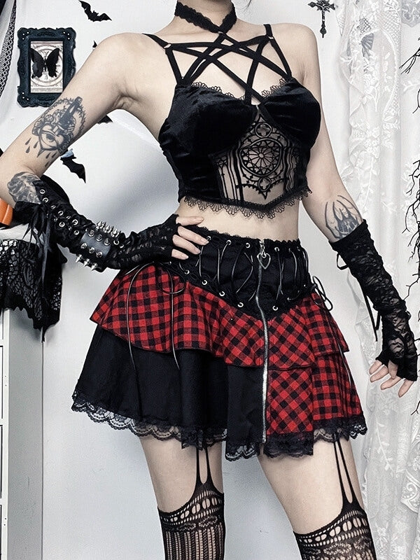 cutiekill-y2k-black-red-mix-up-gothic-skirt-ah0768-5